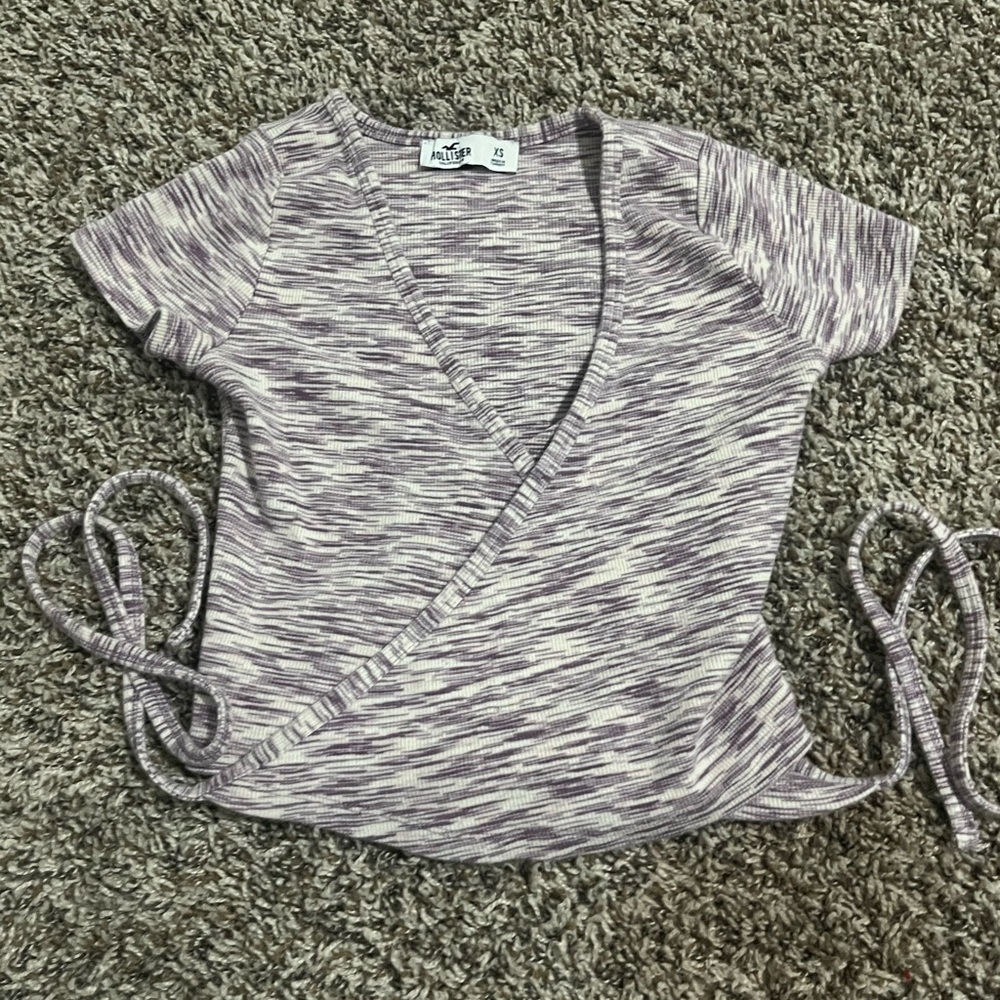 White and Purple Hollister Top